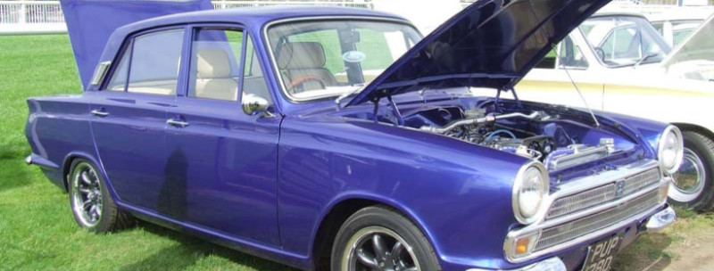 MK1 Cortina Owners Club display car in blue